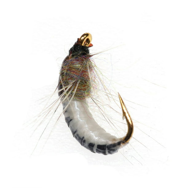 6Pcs/Bag Scud Bug Worm Flies with Barbed Hook Trout Fishing Lure Bait